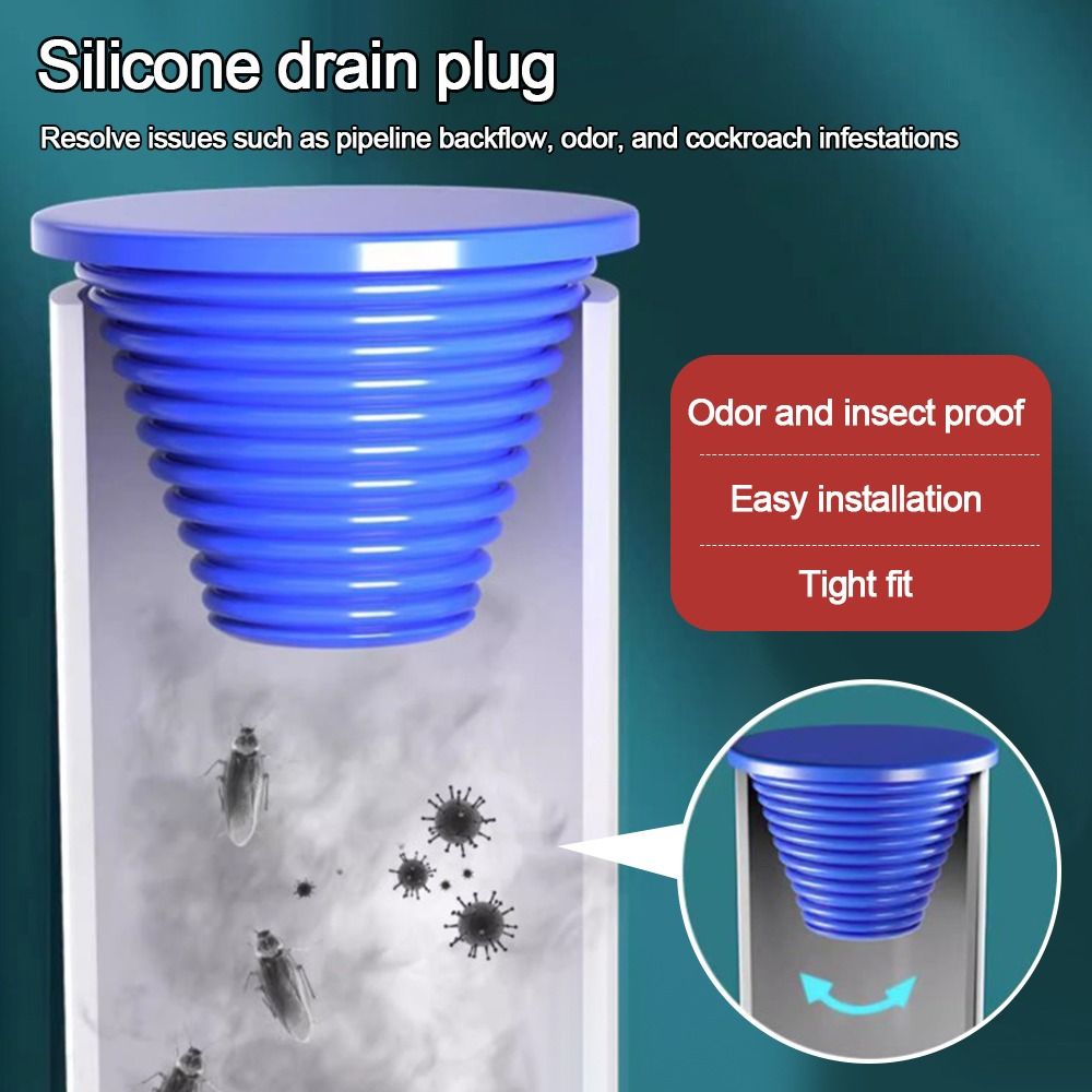 Drain Pipe Clip - Silikon-Abflussdichtungsring gegen Geruch und Verstopfung, Bodenablaufstopper,