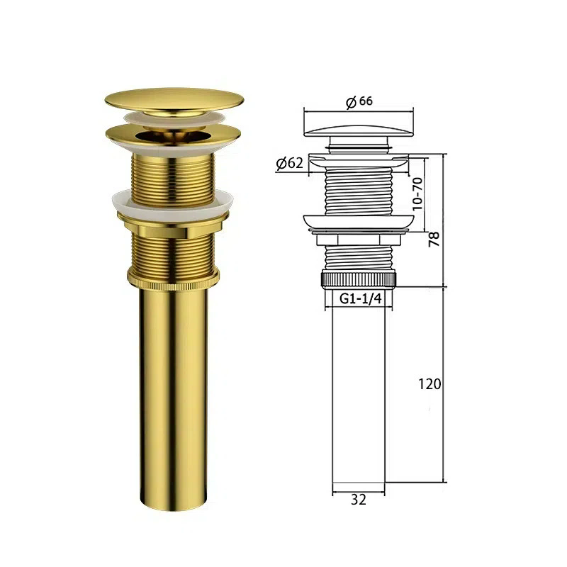 Drain Pipe Clip - Push-Down Pop-Up Abflussventil für Waschbecken, Siphon-Abflussstopper,