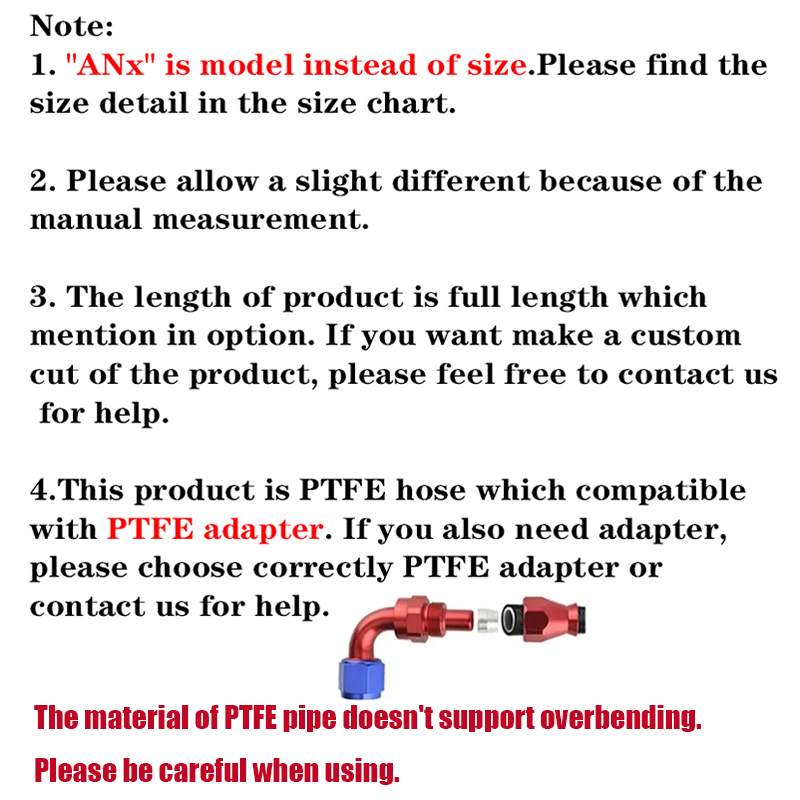 1M/2M/3M/5M AN3 AN4 AN6 AN8 AN – Ptfe Tape Thread Bewertung und Preis