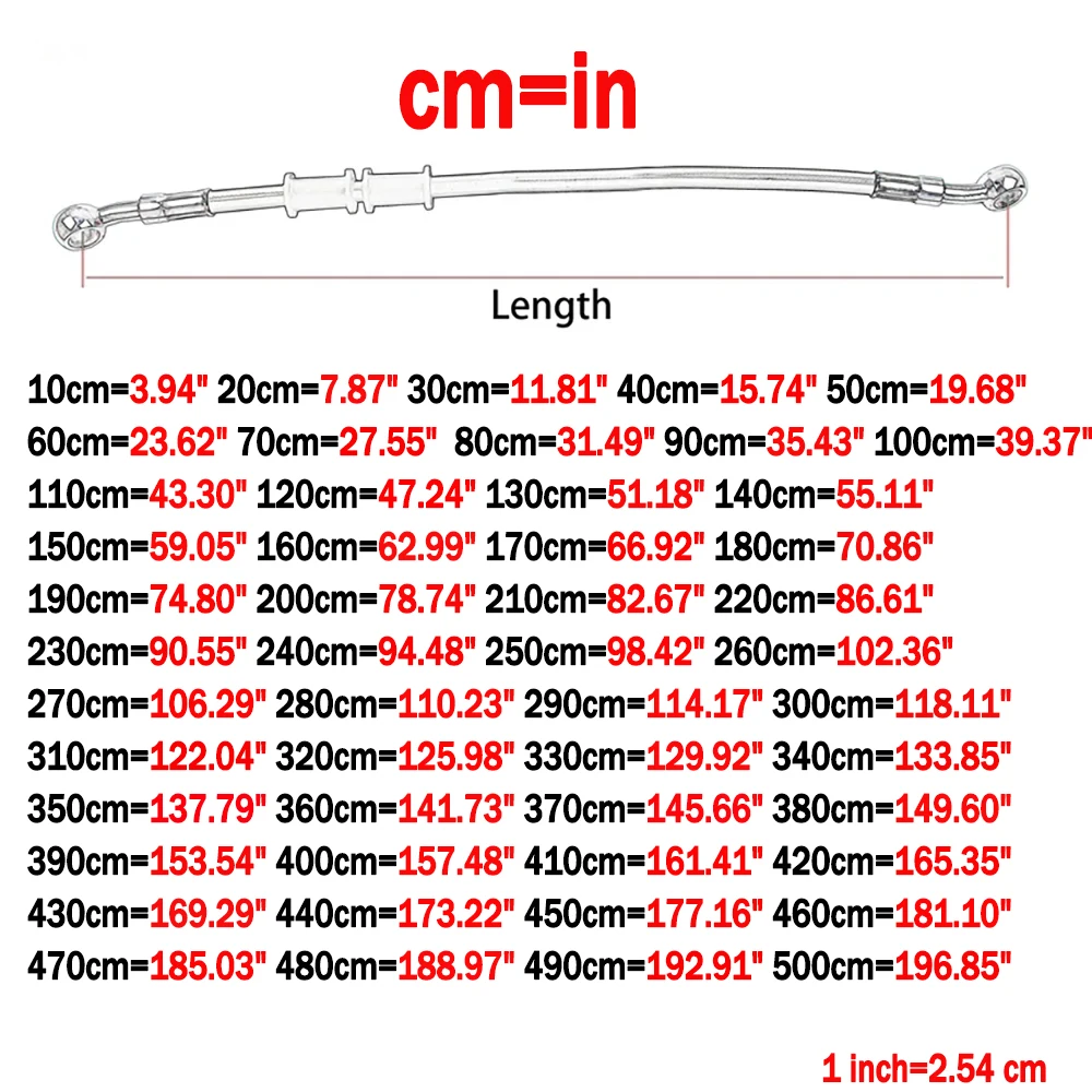 10 cm ~ 500 cm Motorrad Bremse – Flexible Hose Braided Bewertung und Preis
